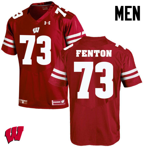 Men Winsconsin Badgers #73 Alex Fenton College Football Jerseys-Red - Click Image to Close